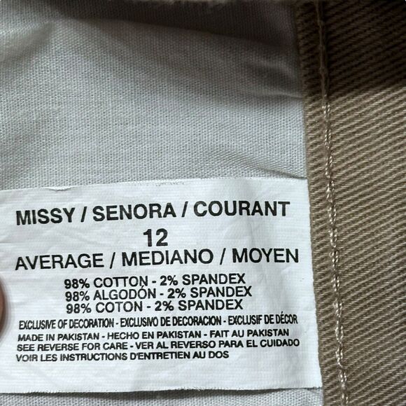 Gloria Vanderbilt Amanda Jeans Women 12 Khaki Classic Fit Tapered Stretch - Picture 11 of 16